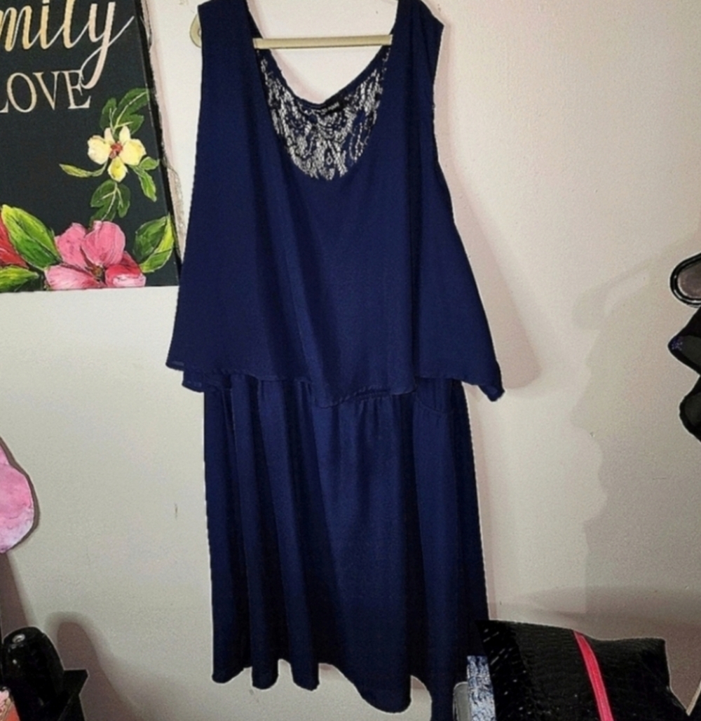 Nwot Fashion to figure 2x Mini navy blue dress